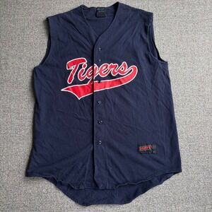 Soffe Jersey Mens XL Navy Detroit Tigers Baseball Sleeveless  Vintage USA 42 MLB